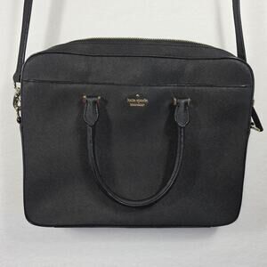 Kate Spade Saffiano Leather 13" Laptop Bag Double Handles Shoulder Strap Black